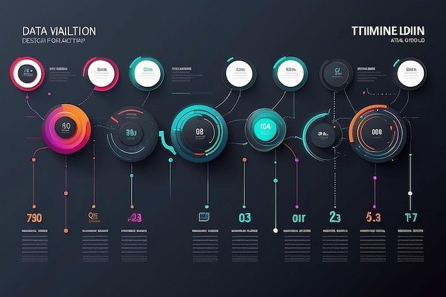 Photo icones d'infographie de la chronologie de la visualisation des données commerciales conçues pour un modèle d'arrière-plan abstrait élément d'étape moderne