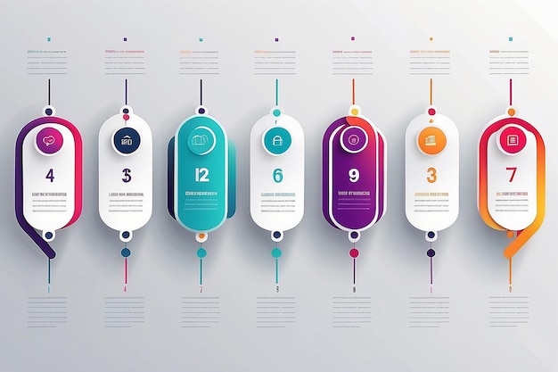 Photo icones d'infographie de la chronologie de la visualisation des données commerciales conçues pour un modèle d'arrière-plan abstrait élément d'étape moderne