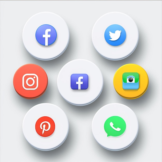 des icônes de médias sociaux simples et colorées