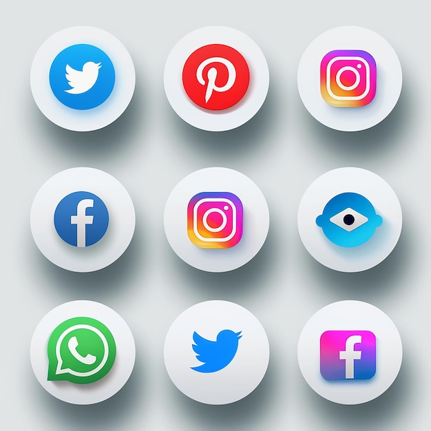 des icônes de médias sociaux simples et colorées