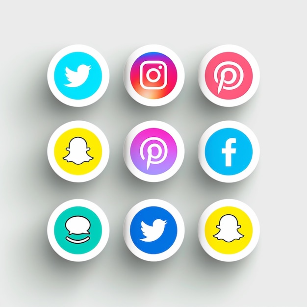 des icônes de médias sociaux simples et colorées