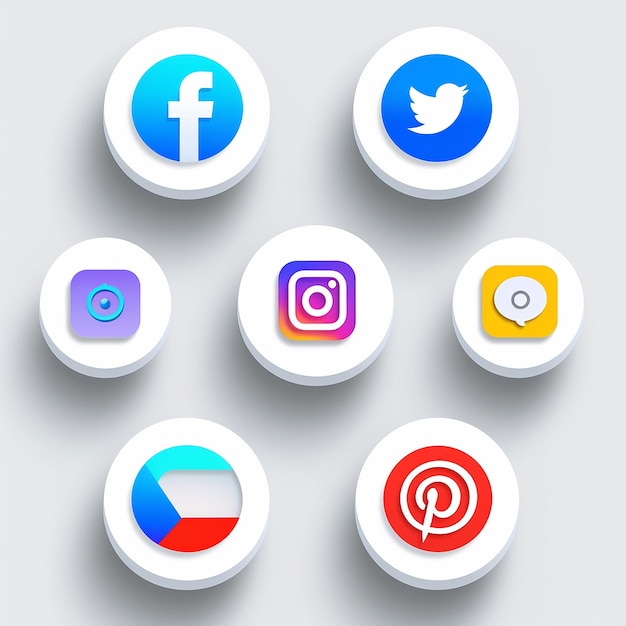 des icônes de médias sociaux simples et colorées