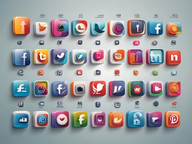 Les icônes des médias sociaux sont les icônes 3D de Facebook, Instagram, YouTube, WhatsApp et Twitter.