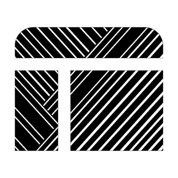 icônes de photo icône de mise en page de table lignes diagonales blanches et noires
