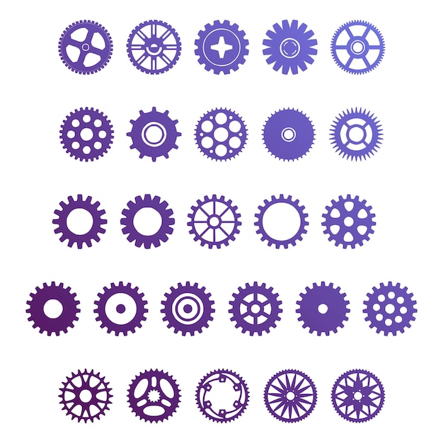 Photo icônes de roue éléments effet de gradient photo jeu vectoriel jpg