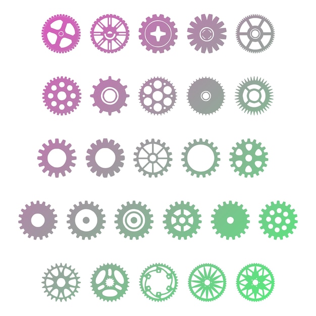 icônes de roue éléments effet de gradient photo jeu vectoriel jpg