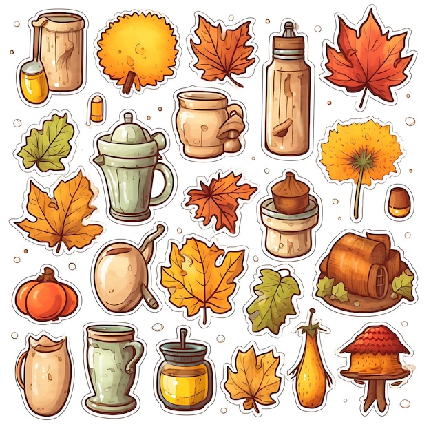 Photo icônes de thanksgiving happy thanksgiving thanksgiving icons bundlecartoon icônes pour le jour de thanksgiving