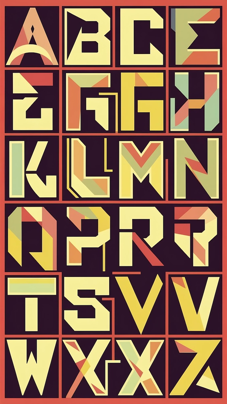Photo icones vectorielles abstraites de lettres d'alphabet dans la conception vectorielle carrée