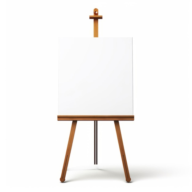 Iconographie religieuse sur une toile blanche sur un chevalet de bois avec une représentation hyper détaillée