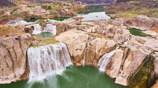 Idaho iconique Shoshone Falls d'en haut au début du printemps