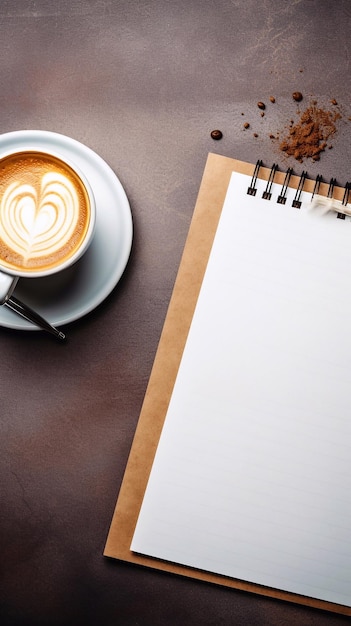 Ideas de pause café notes objectifs ou plan écriture concept