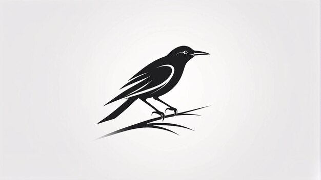 Idée de conception de logo d'illustration d'oiseau minimaliste et simple