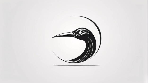 Idée de conception de logo d'illustration d'oiseau minimaliste et simple