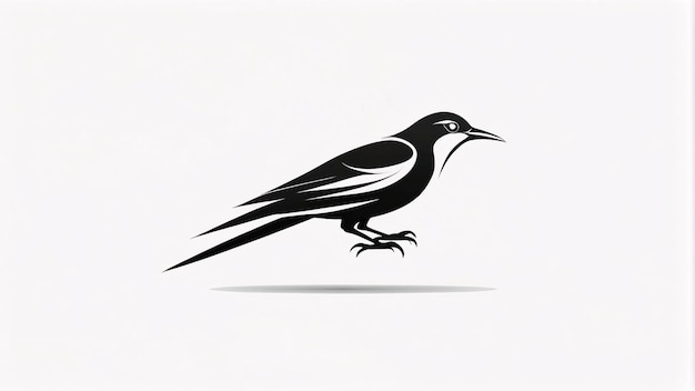 Idée de conception de logo d'illustration d'oiseau minimaliste et simple