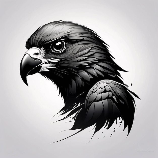 Idée de conception de logo d'illustration de la tête de faucon minimaliste et simple