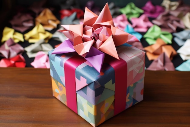 Idée d'emballage cadeau d'anniversaire inspirée de l'origami