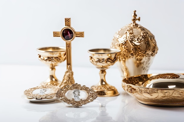 Idée d'ornements eucharistiques isolé sur fond blanc