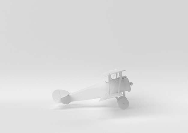 Idée de papier minimal créatif. Avion concept blanc avec un fond blanc. Rendu 3D, illustration 3d.