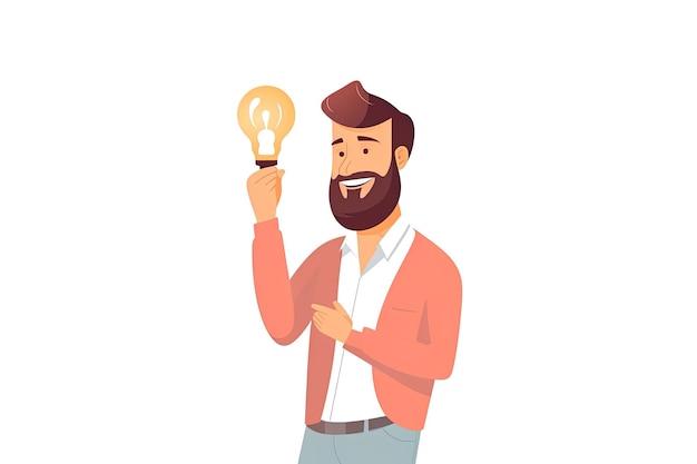 Idée de plan d'affaires stratégie et solution homme d'affaires idées métaphore de l'ampoule pensée démarrer