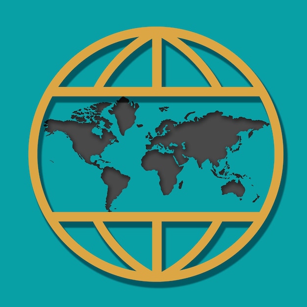 Idée de la terre avec la carte du monde de sphère
