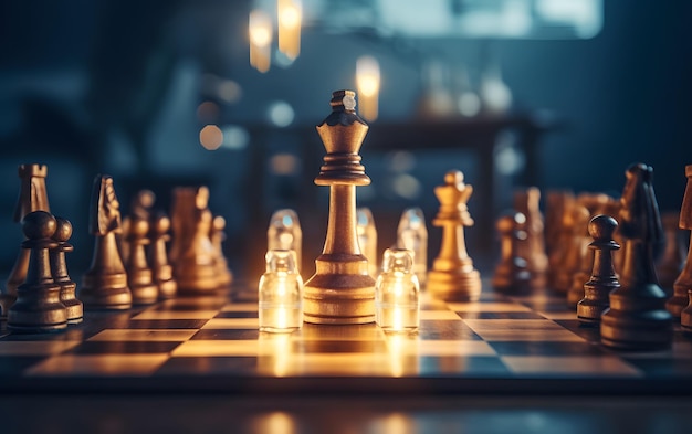 Idées commerciales de jeu d'échecs et concept de compétition et de stratégie