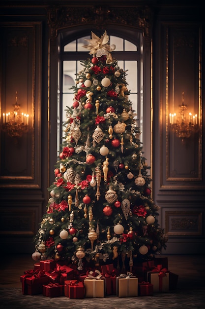 Idées de décoration de Noël pour des vacances joyeuses et une bonne année Illustration vectorielle de saison