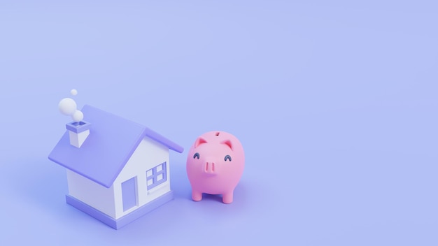 Idées simples d'épargne à long terme pour acheter de l'immobilier illustration de rendu 3d