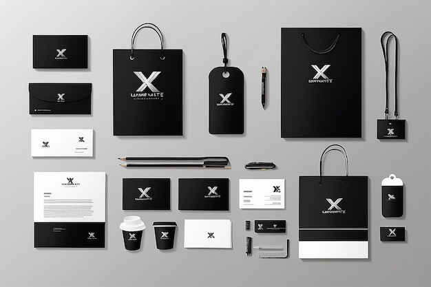Identité de marque Corporate x modèle de conception vectorielle du logo