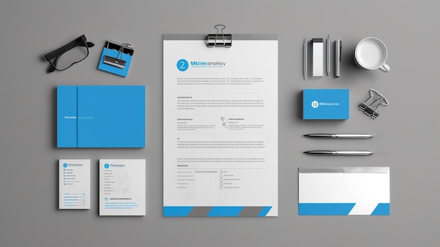 identité de marque d'entreprise bleue papeterie d'entreprise
