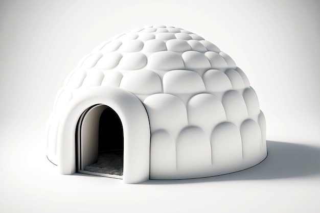 Igloo de neige élégant avec un décor extérieur texturé et une entrée semi-circulaire