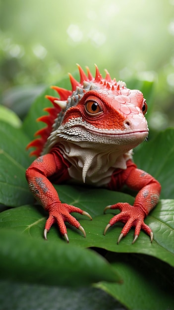 L'iguane reptile de beauté avec un effet coloré illustration en gros plan