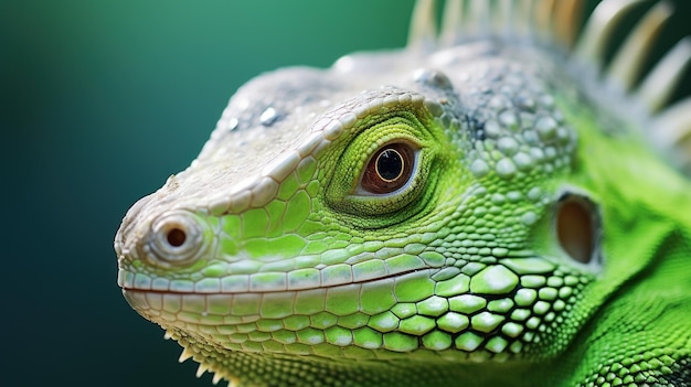 Photo un iguane avec la tête tournée vers le côté.