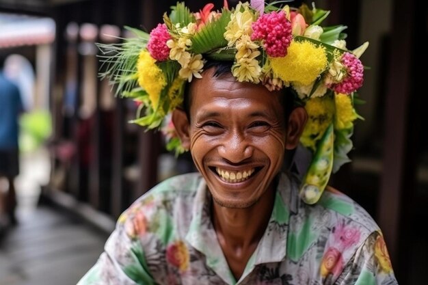 Photo il a l'air heureux avant d'effectuer le processus de mariage