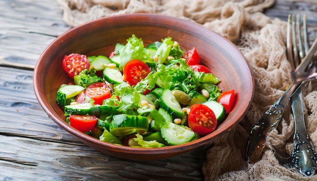 Il est temps de prendre des aliments sains avec des légumes