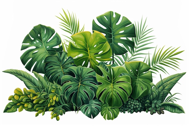 il existe de nombreux types différents de plantes tropicales sur le terrain