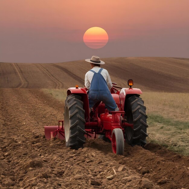 Il laboure la terre.