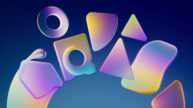 Il s'agit d'une image abstraite 3D en forme d'hologramme (HOLO 3D ABSTRACT SHAPE).