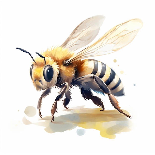 il y a une abeille qui marche sur le sol IA générative