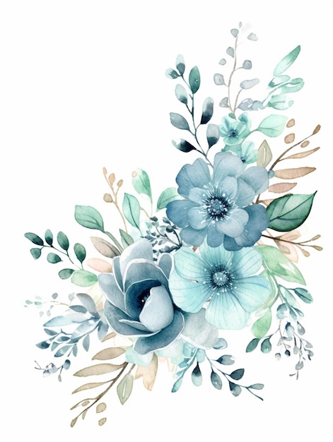 Il y a une aquarelle d'un bouquet de fleurs générative ai