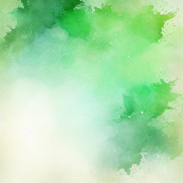 Il y a une aquarelle verte et blanche d'un arbre ai génératif