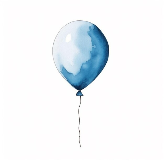 Il y a un ballon bleu avec une corde attachée à lui.