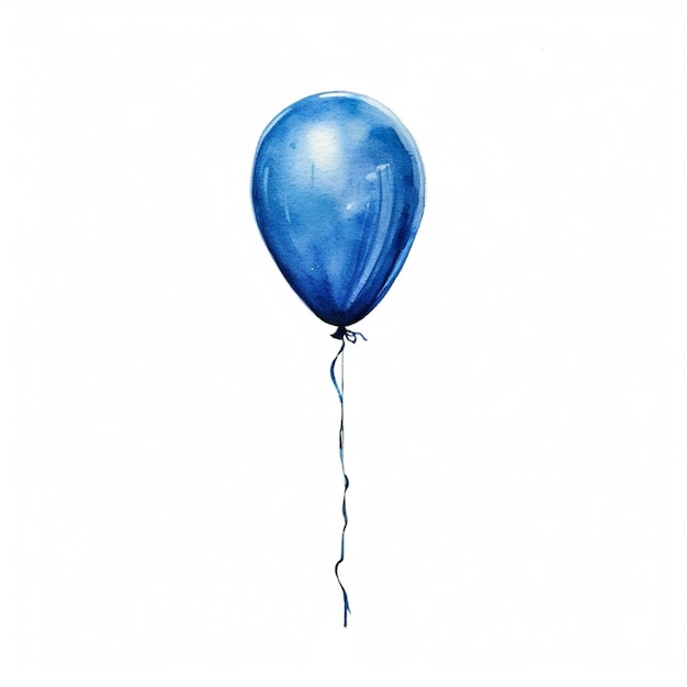 Il y a un ballon bleu avec une ficelle attachée à l'ai générative