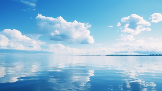 il y a un bateau qui flotte dans l'eau sous un ciel nuageux IA générative