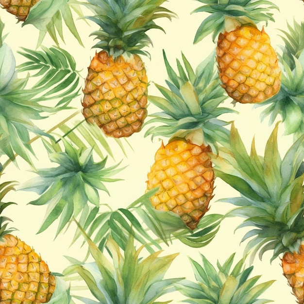 il y a beaucoup d'ananas qui sont sur la table ai générative