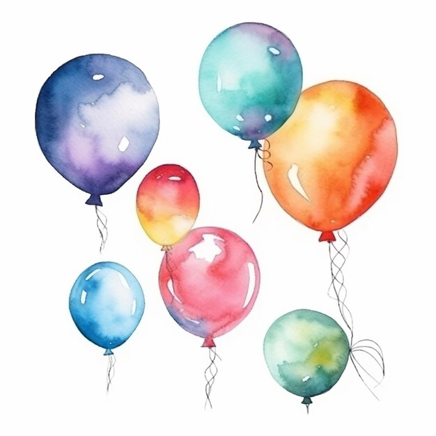 Il y a beaucoup de ballons qui sont peints dans différentes couleurs générative ai