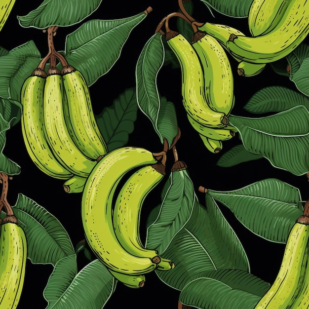 il y a beaucoup de bananes qui pendent à l'arbre ai génératif
