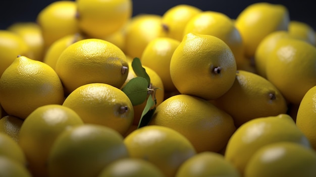 Il y a beaucoup de citrons qui sont assis ensemble dans un bol génératif ai