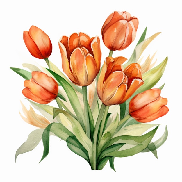 Il y a beaucoup de fleurs orange qui sont dans un vase ai générative