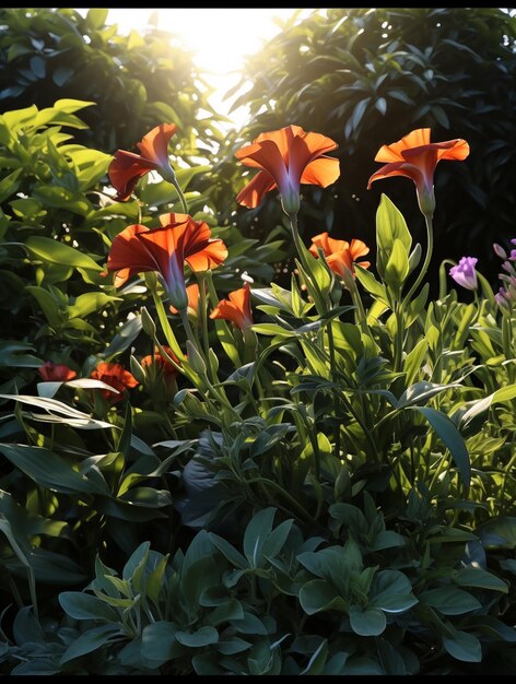 Il y a beaucoup de fleurs qui sont dans l'herbe ensemble générative ai