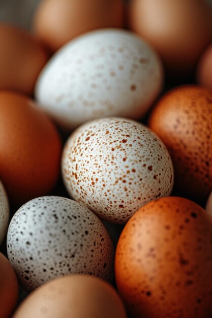 Photo il y a beaucoup d'œufs de poule dans le plateau sur la table.